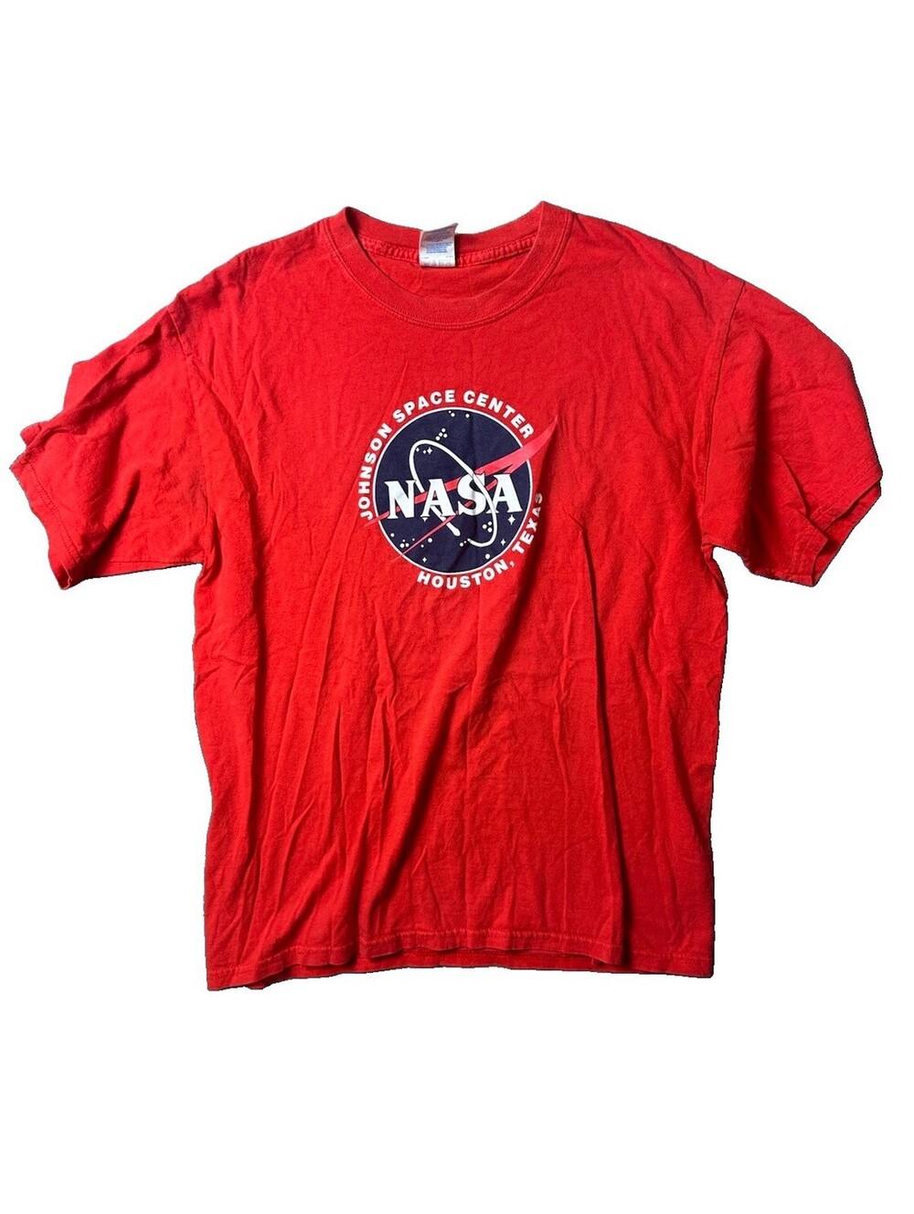 NASA Johnson Space Center Houston Texas Logo T Shirt L Gildan Heavy 2000s